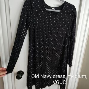 Old Navy Black Dress with White Dots